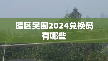 暗区突围2024兑换码有哪些